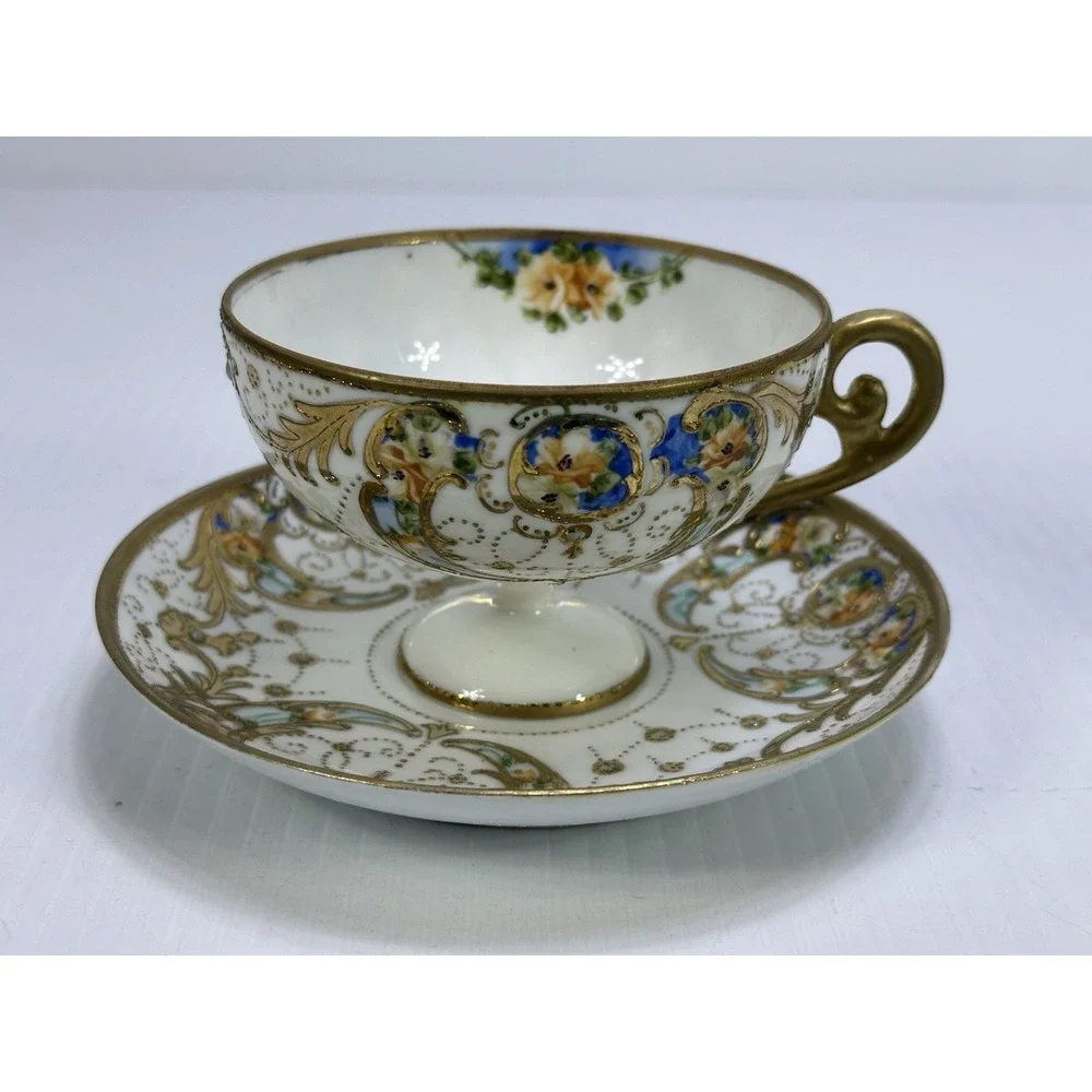 Vintage Yoshino China Made in Japan Teacup and Saucer Hand Painted